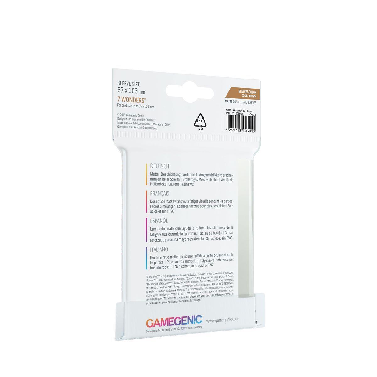 Gamegenic  Matte Board Game Sleeves - 7 Wonders 67 x 103 mm (80) Gamegenic  Matte Board Game Sleeves - 7 Wonders 67 x 103 mm (80)