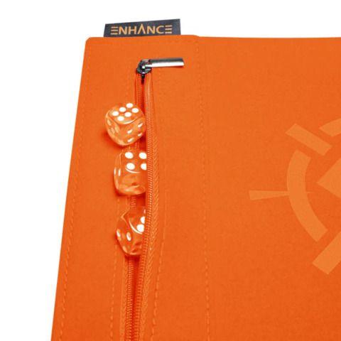 ENHANCE Tabletop Roll on a Scroll 6-sided Dice and Rolling Mat - Orange