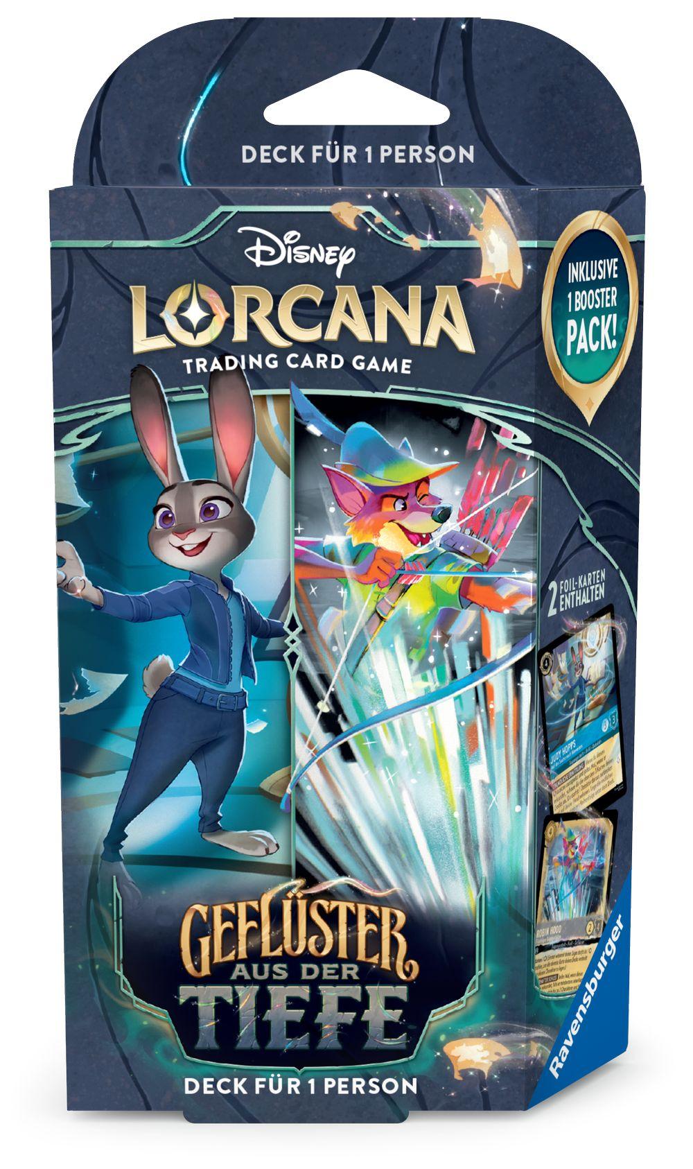 Disney Lorcana: Geflüster aus der Tiefe Starter Deck - Judy Hopps / Robin Hood (Saphir / Stahl) Disney Lorcana: Geflüster aus der Tiefe Starter Deck - Judy Hopps / Robin Hood (Saphir / Stahl)