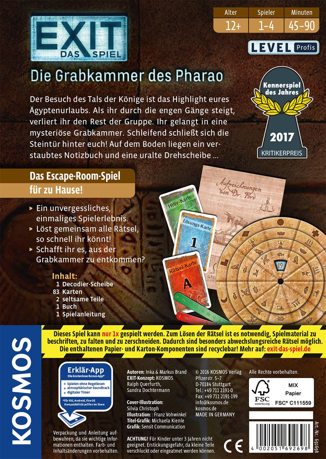 EXIT - Das Spiel: Die Grabkammer des Pharao EXIT - Das Spiel: Die Grabkammer des Pharao