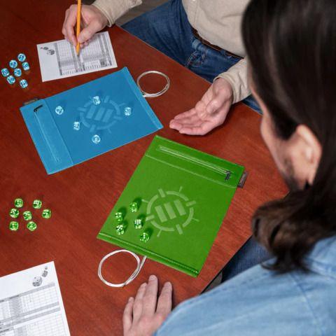ENHANCE Tabletop Roll on a Scroll 6-sided Dice and Rolling Mat - White