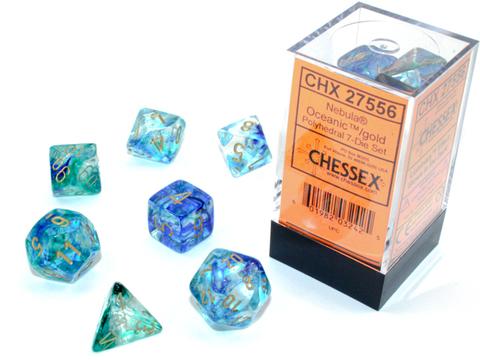 Chessex Nebula Oceanic/gold Luminary 7-Die Set Chessex Nebula Oceanic/gold Luminary 7-Die Set