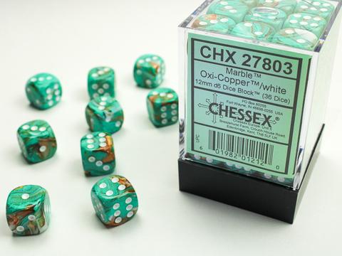 Chessex W6x36 Marble: Oxi-Copper / white