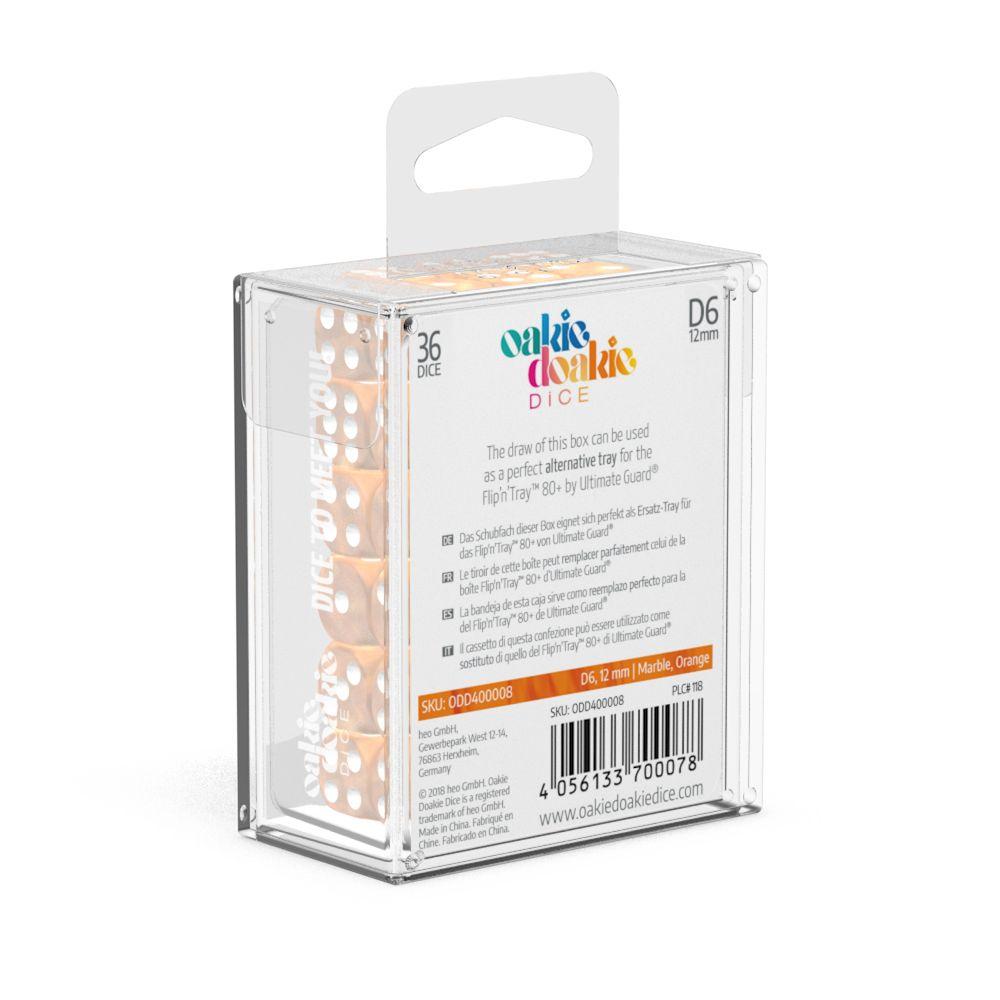 Oakie Doakie Dice D6 Dice 12 mm Marble - Orange (36) Oakie Doakie Dice D6 Dice 12 mm Marble - Orange (36)
