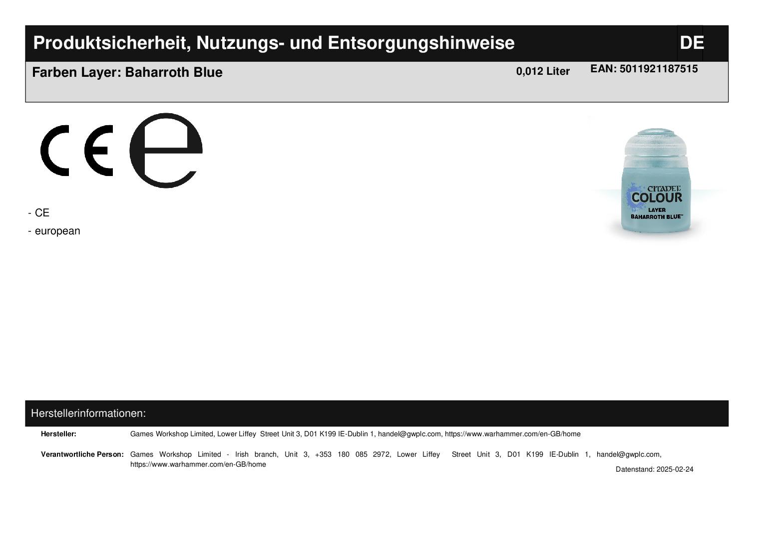 Farben Layer: Baharroth Blue