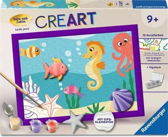 CreArt, Malen nach Zahlen mit Gips gießen Meeresfreunde