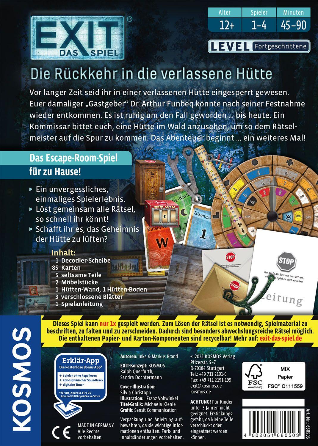 EXIT - Das Spiel: Die Rückkehr in die verlassene Hütte EXIT - Das Spiel: Die Rückkehr in die verlassene Hütte