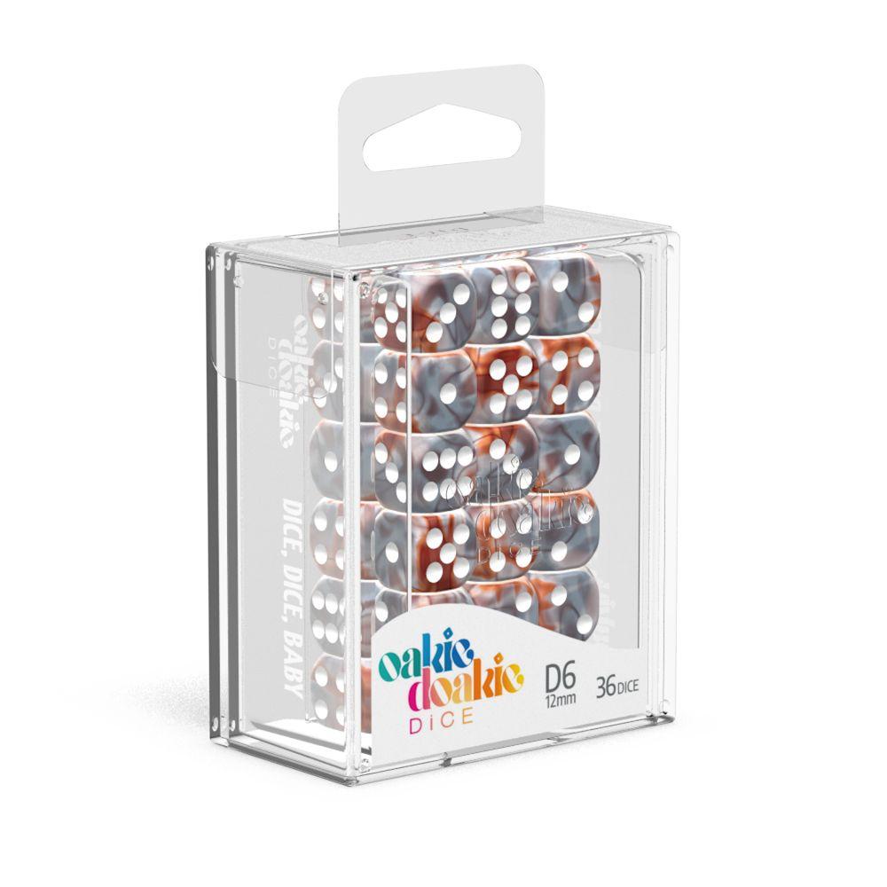 Oakie Doakie Dice D6 Dice 12 mm Gemidice - Silver-Rust (36)