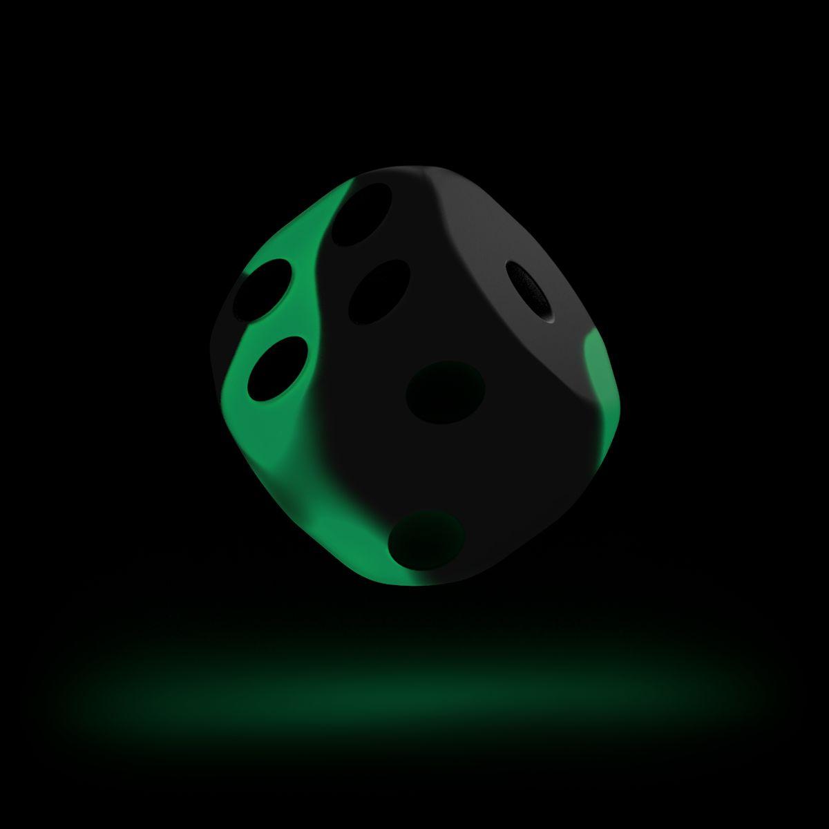 Oakie Doakie Dice D6 Dice 12 mm Glow in the Dark - Biohazard (36)