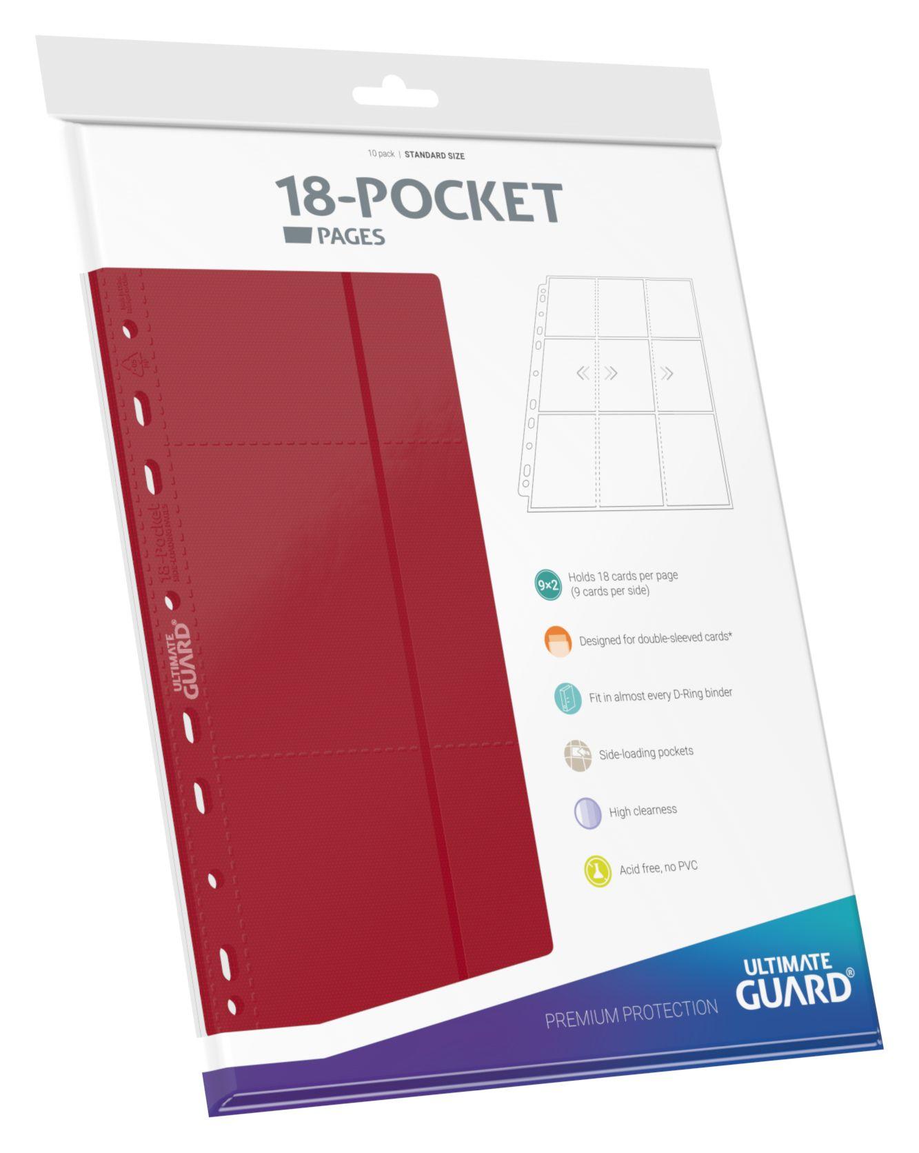 Ultimate Guard 18-Pocket Side-Loading Supreme Pages Standard Size Rot (10)