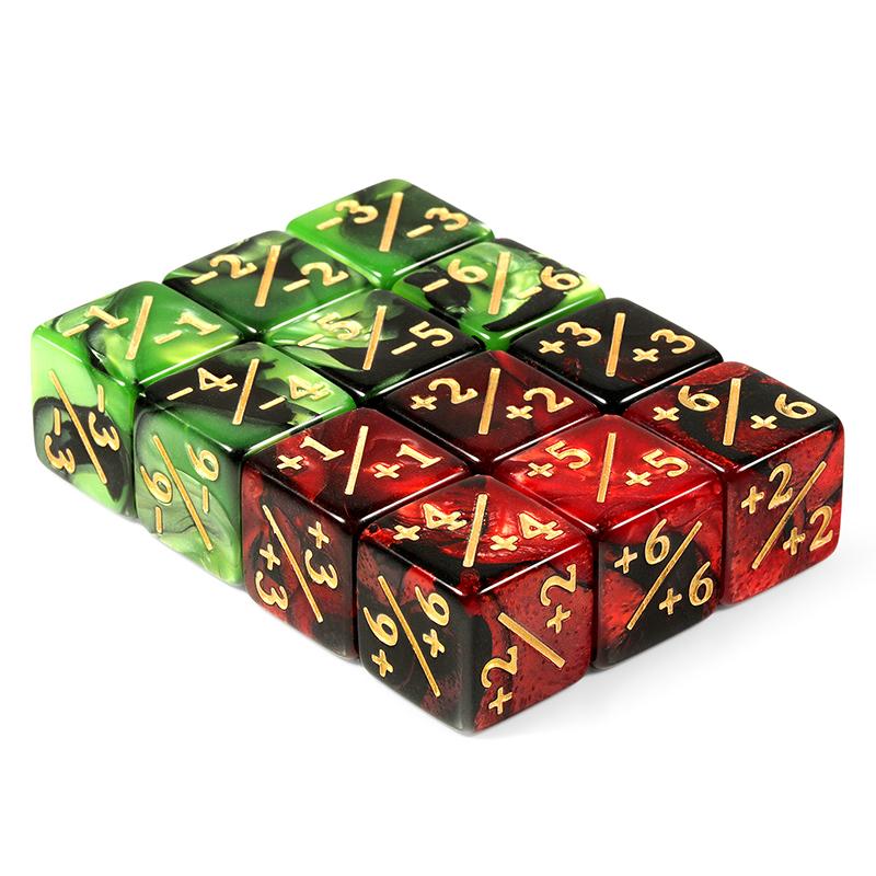 Positive/Negative Dice Counters Red/Green (12) Positive/Negative Dice Counters Red/Green (12)