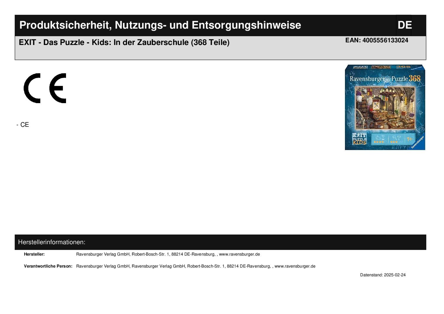 EXIT - Das Puzzle - Kids: In der Zauberschule (368 Teile) EXIT - Das Puzzle - Kids: In der Zauberschule (368 Teile)