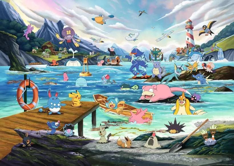Puzzle 1000 Teile - Pokémon - Aquana und die sanften Gewässer
