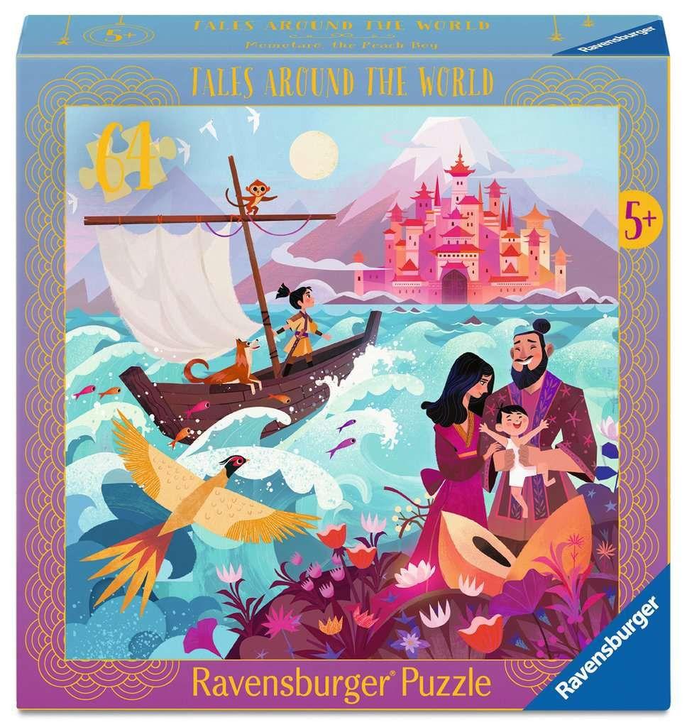64 Teile Puzzle: Momotaro, der Pfirsichjunge