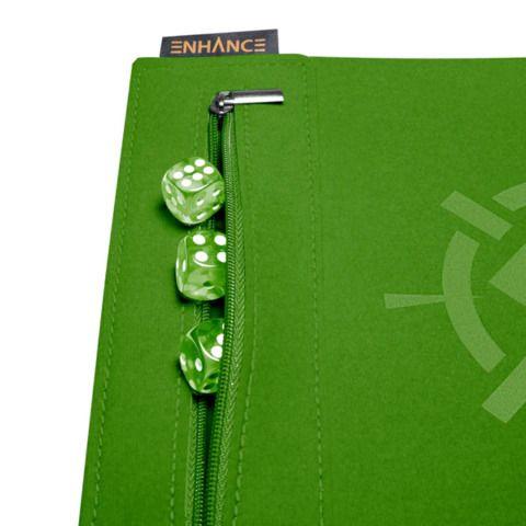 ENHANCE Tabletop Roll on a Scroll 6-sided Dice and Rolling Mat - Green