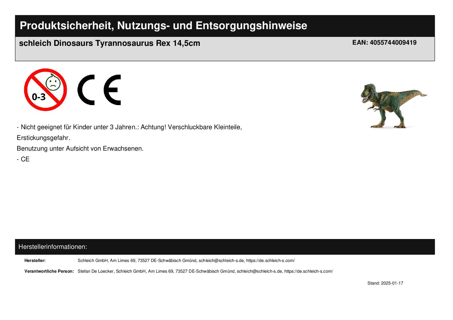 schleich Dinosaurs Tyrannosaurus Rex 14,5cm