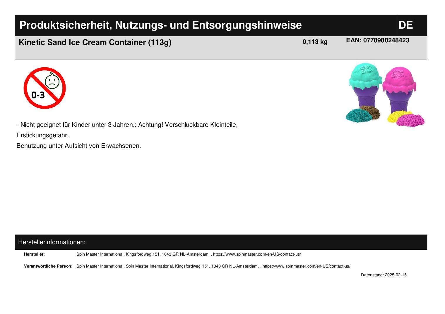 Kinetic Sand Ice Cream Container (113g)