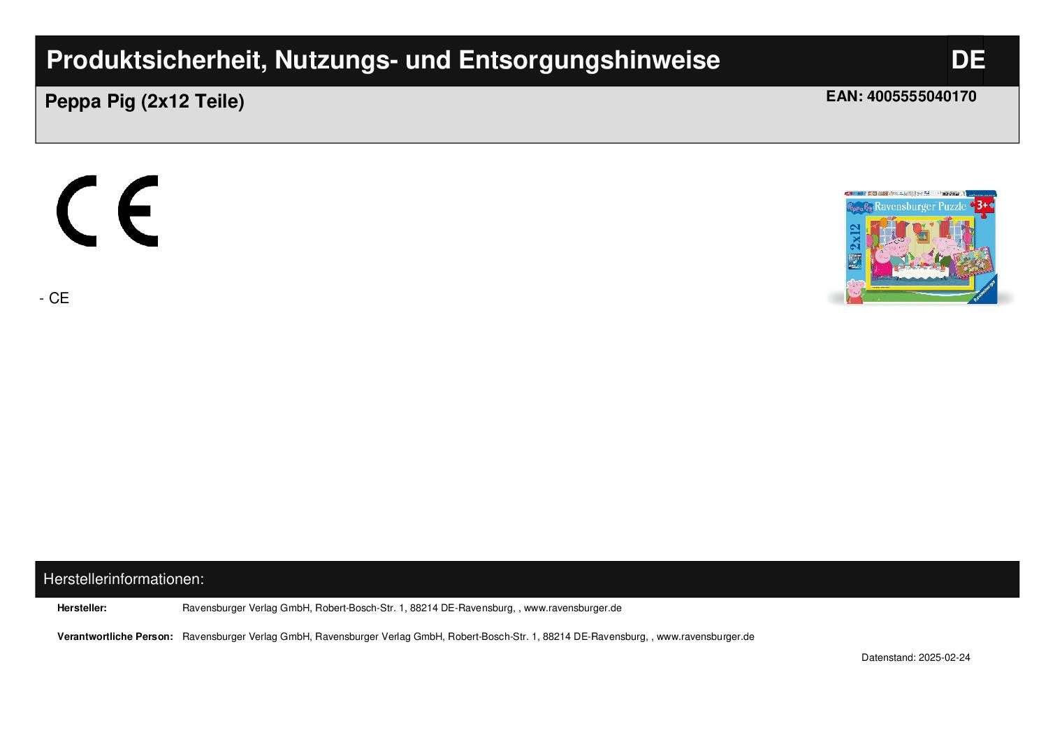 Peppa Pig (2x12 Teile) Peppa Pig (2x12 Teile)