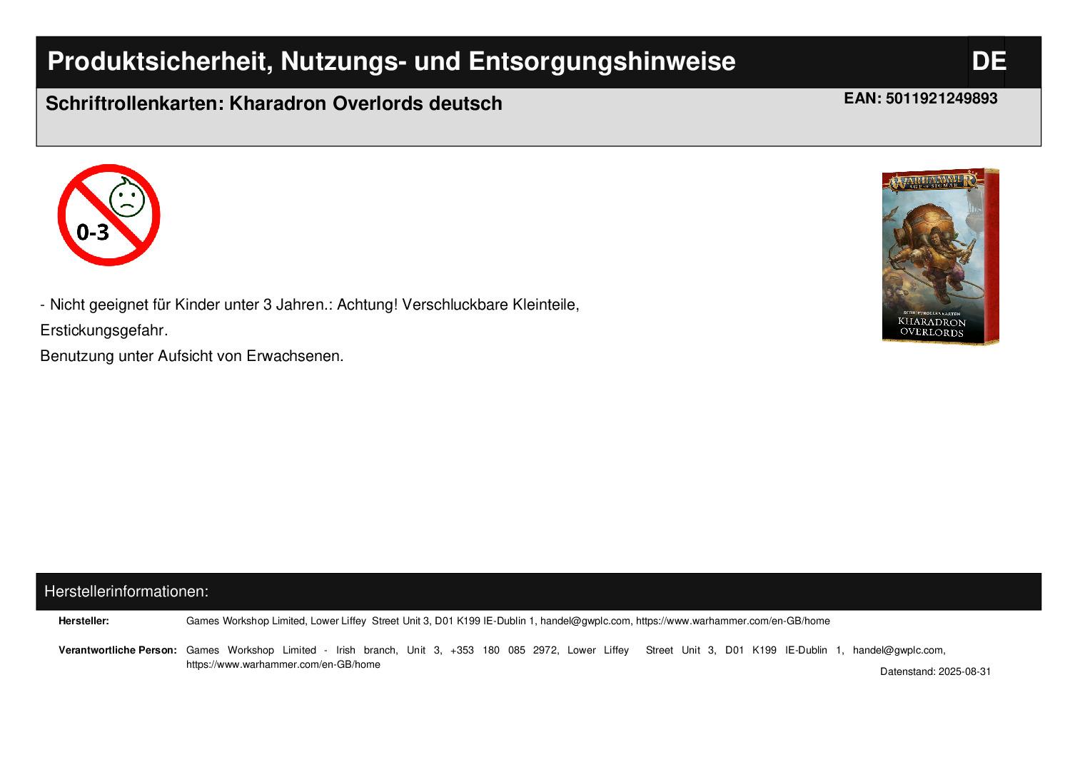 Schriftrollenkarten: Kharadron Overlords deutsch