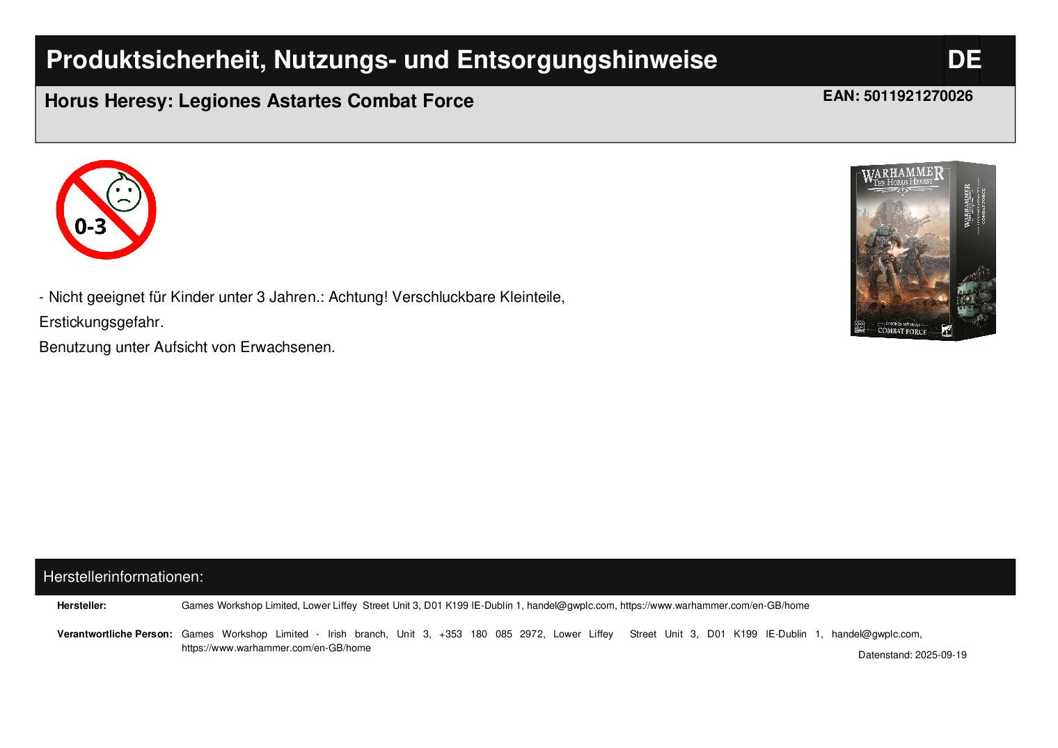 Horus Heresy: Legiones Astartes Combat Force Horus Heresy: Legiones Astartes Combat Force