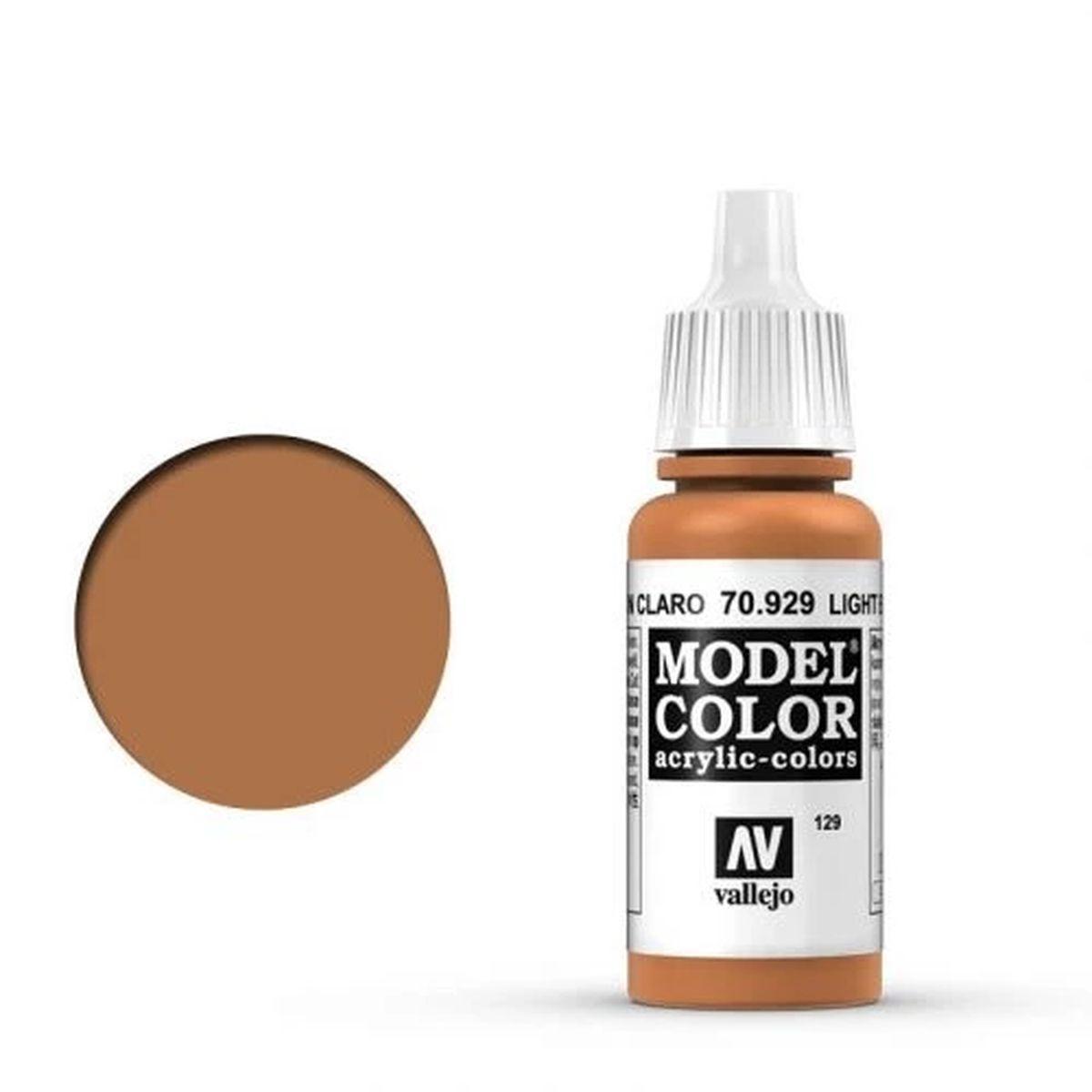 Vallejo Model Color: 129 Hellbraun (Light Brown), 17 ml (929)