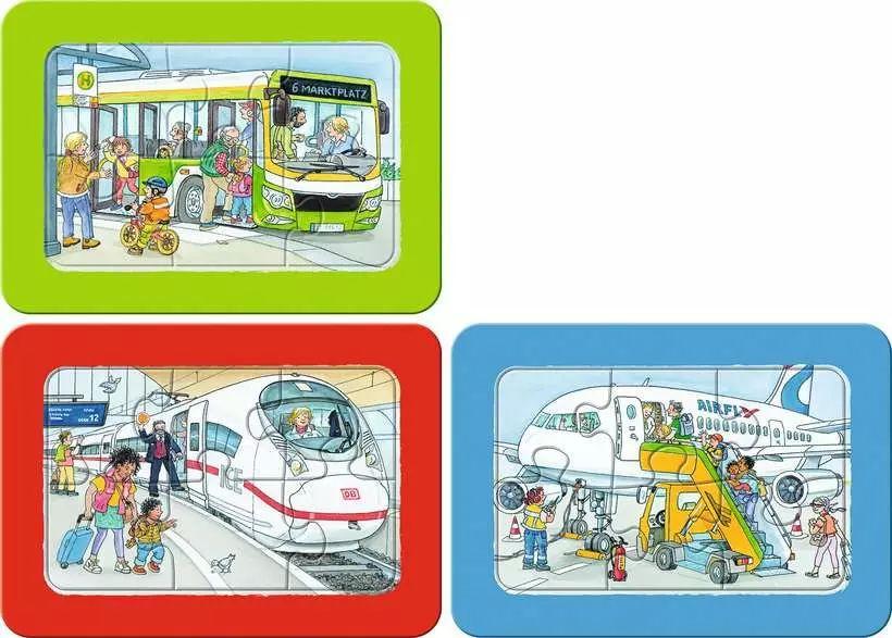 Kinderpuzzle ab 2 Jahren - Wieso? Weshalb? Warum? Unterwegs mit Bus, Bahn und Flugzeug - 6 Teile *B-Ware*
