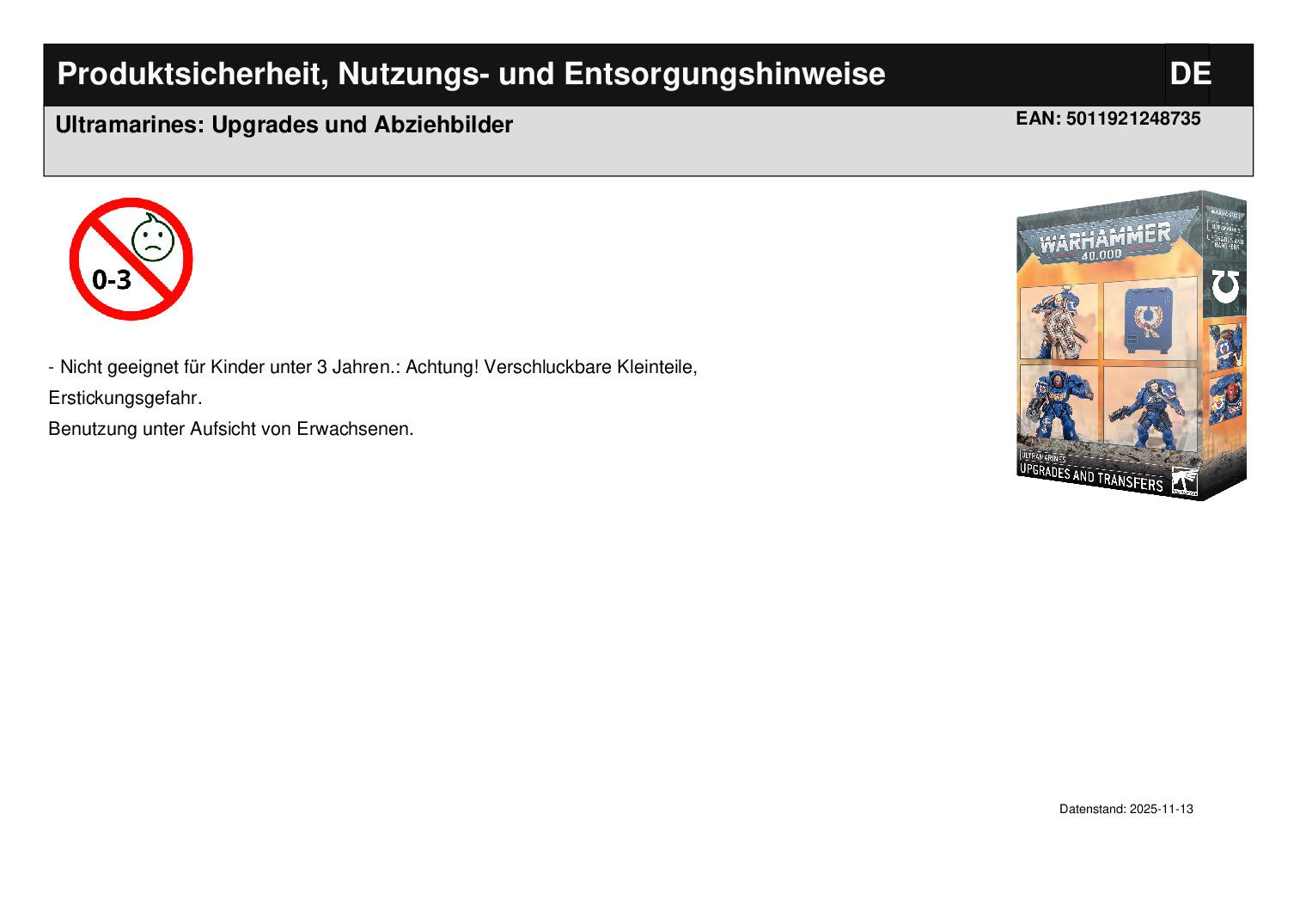 Ultramarines: Upgrades und Abziehbilder