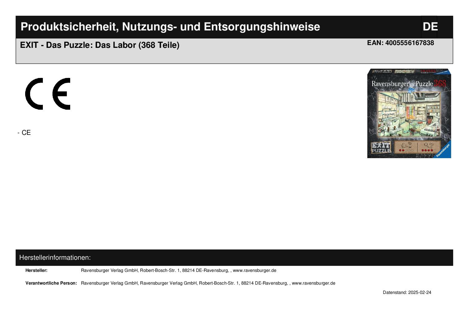 EXIT - Das Puzzle: Das Labor (368 Teile) EXIT - Das Puzzle: Das Labor (368 Teile)