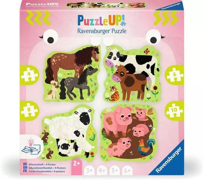 Kinderpuzzle ab 2 Jahren - Bauernhoftiere - 4 + 6 + 8 + 10 Teile