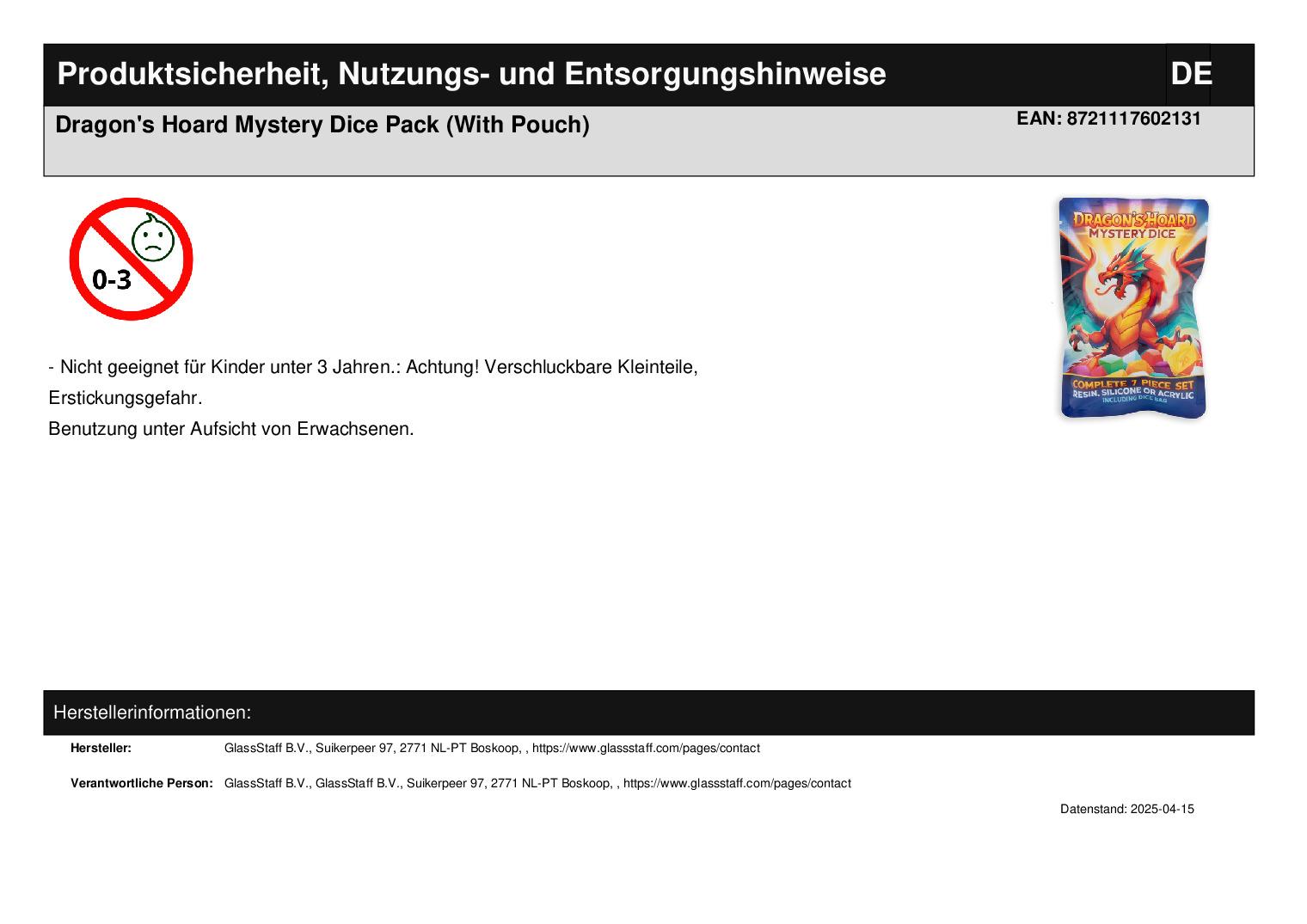 Dragon's Hoard Mystery Dice Pack (With Pouch) Dragon's Hoard Mystery Dice Pack (With Pouch)