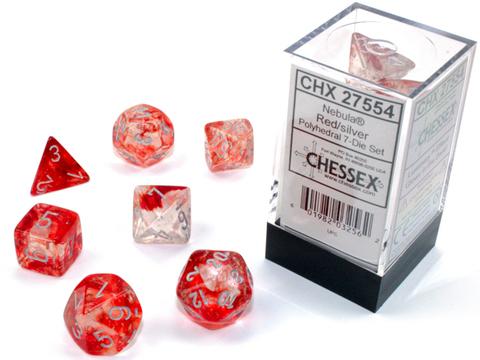 Chessex Nebula Red/silver Luminary 7-Die Set Chessex Nebula Red/silver Luminary 7-Die Set