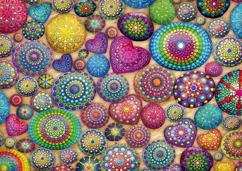 Hexagon-Puzzle 592 Teile: Mandala-Steine