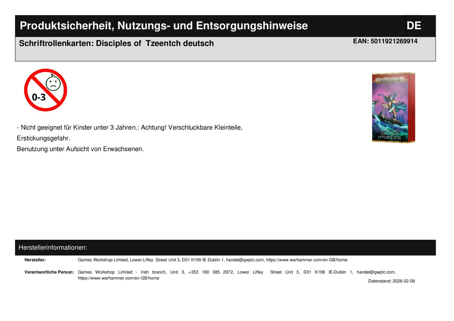Schriftrollenkarten: Disciples of  Tzeentch deutsch