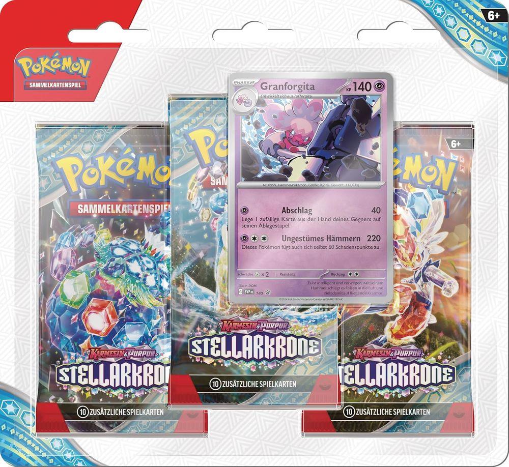 Pokémon Karmesin & Purpur Stellarkrone 3-Pack Blister - Granforgita Pokémon Karmesin & Purpur Stellarkrone 3-Pack Blister - Granforgita