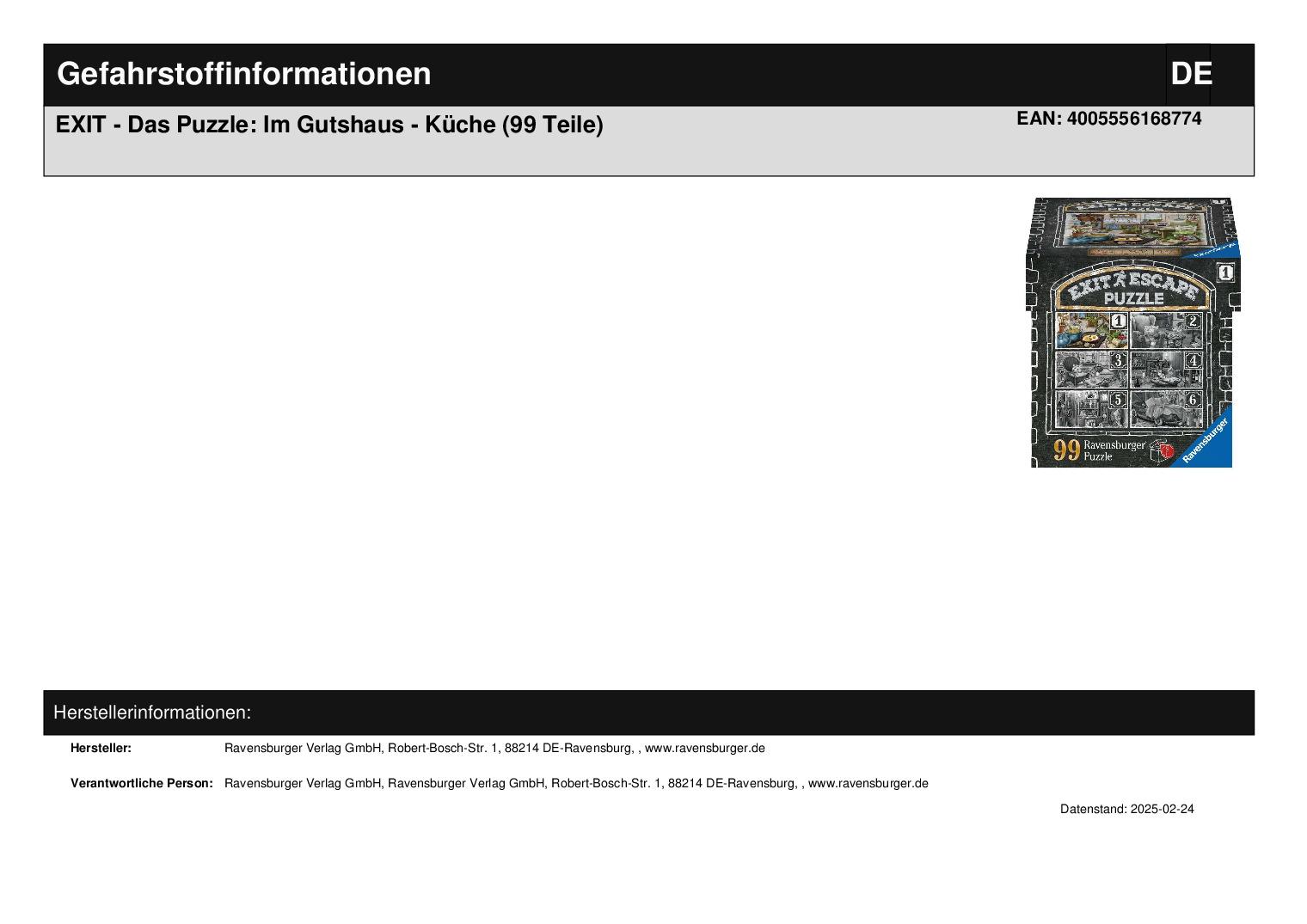 EXIT - Das Puzzle: Im Gutshaus - Küche (99 Teile)