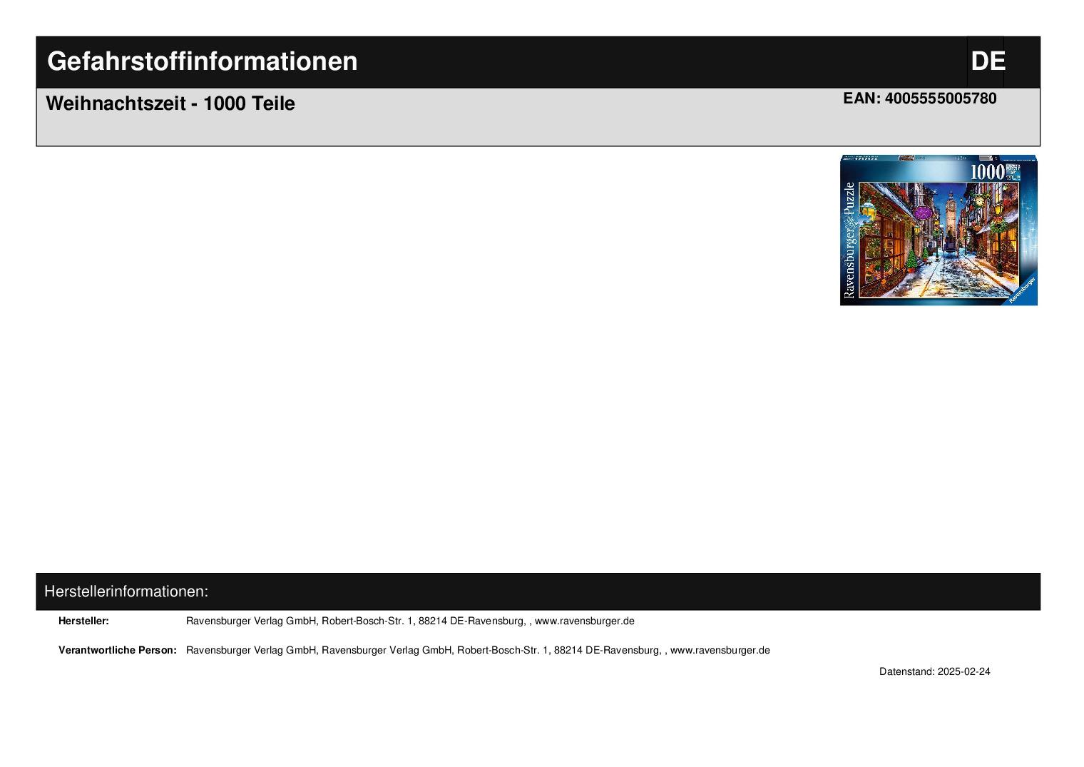 Weihnachtszeit - 1000 Teile