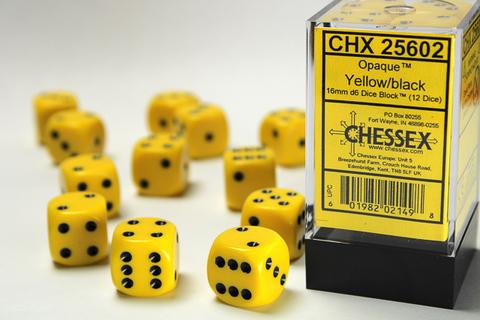 Chessex W6x12 Opaque: Yellow / Black
