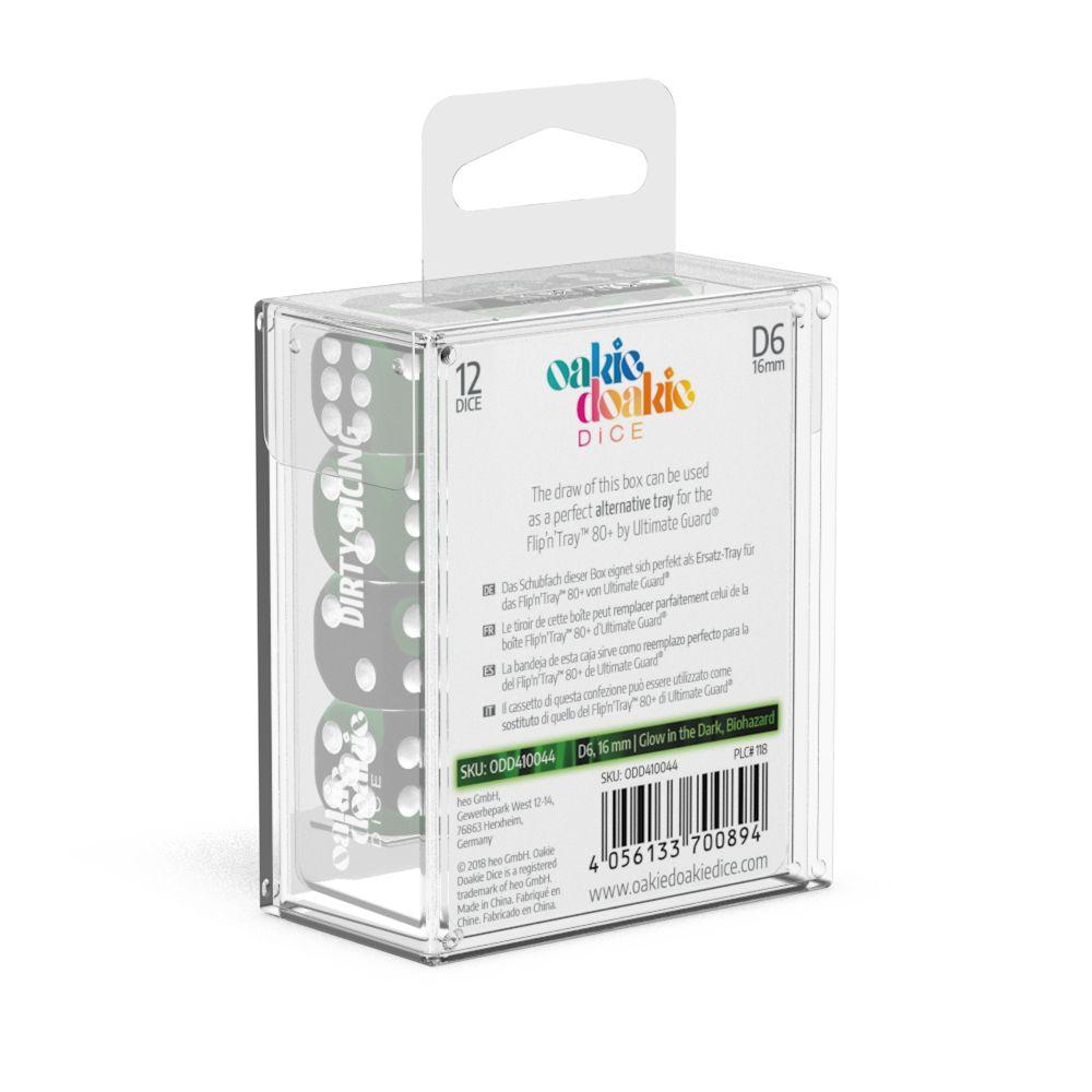 Oakie Doakie Dice D6 Dice 16 mm Glow in the Dark - Biohazard (12)