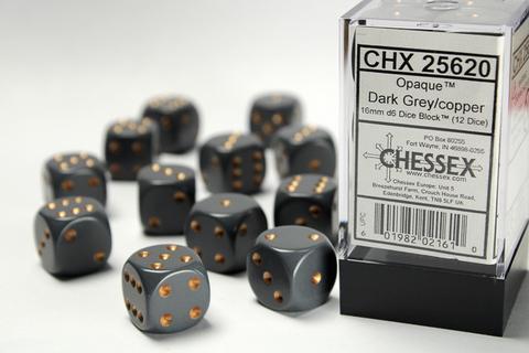 Chessex Würfel W6x12 Opaque: Grey / Copper Chessex Würfel W6x12 Opaque: Grey / Copper