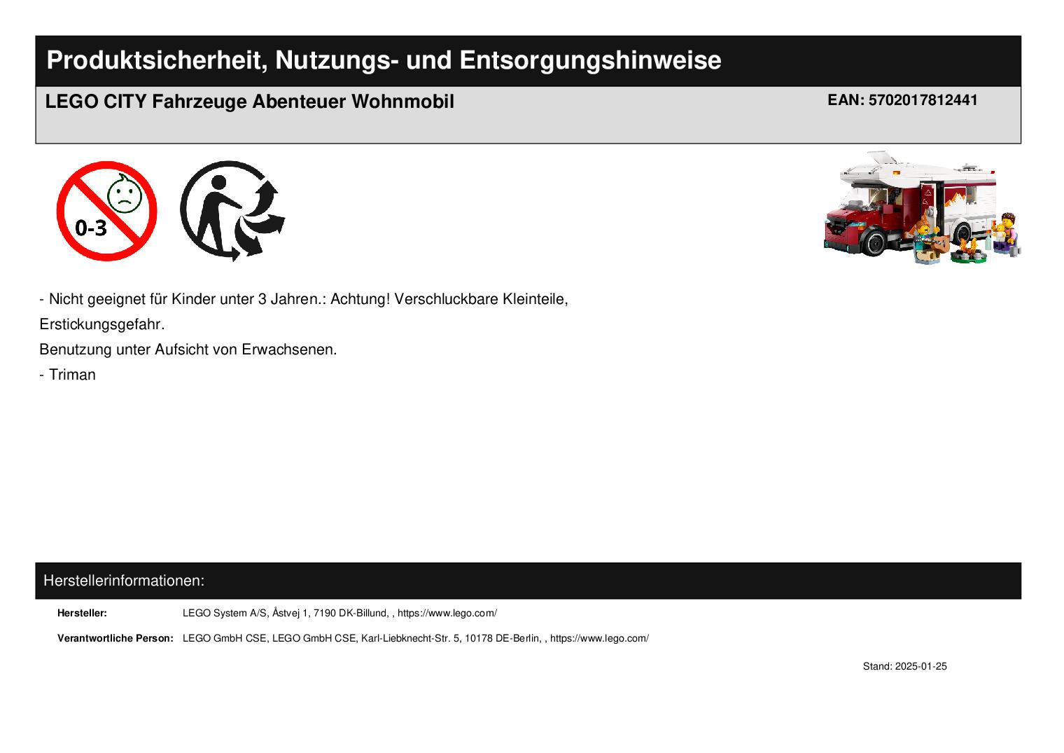 LEGO CITY Fahrzeuge Abenteuer Wohnmobil