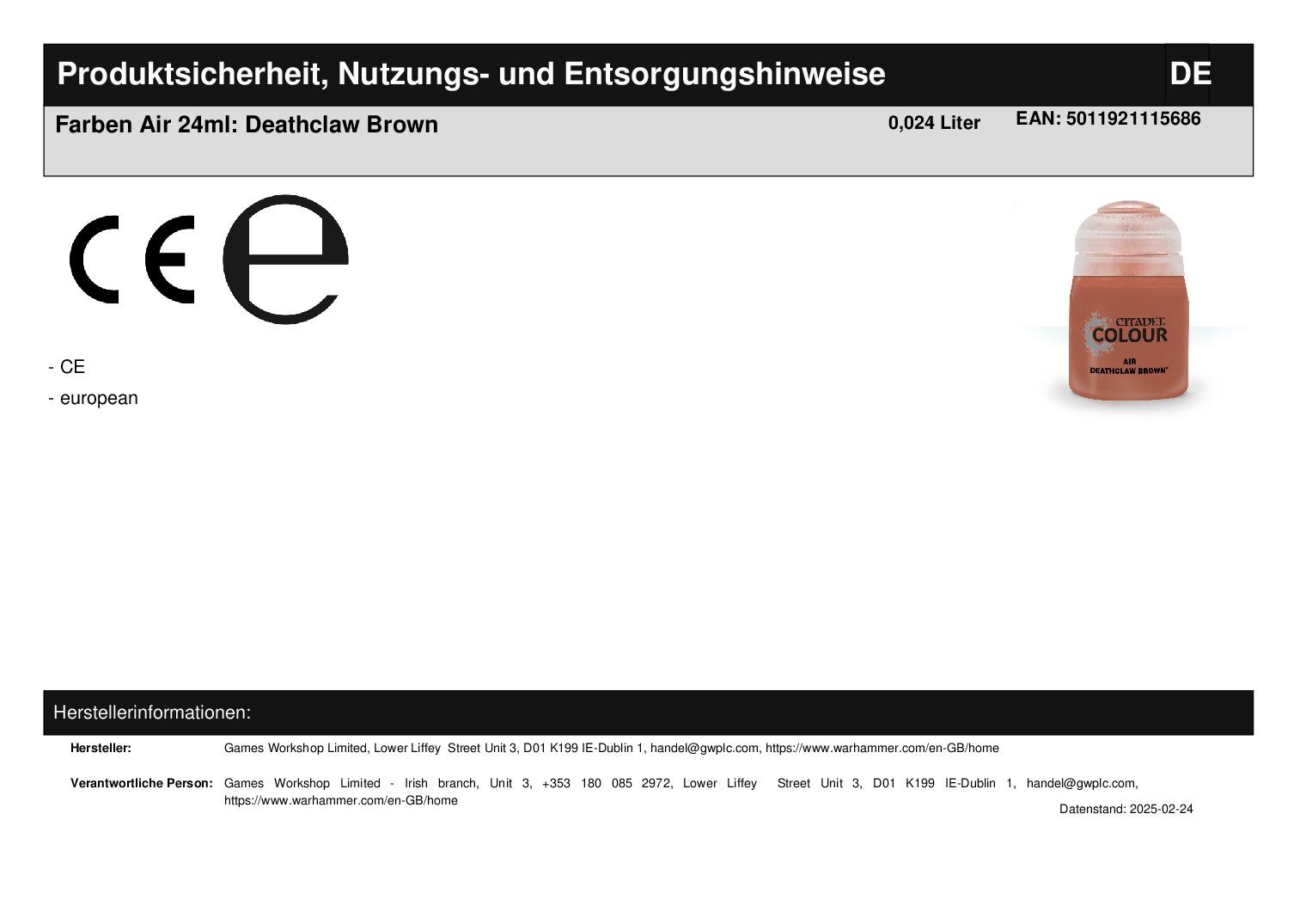 Farben Air 24ml: Deathclaw Brown