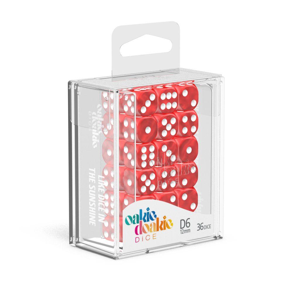 Oakie Doakie Dice D6 Dice 12 mm Marble - Red (36) Oakie Doakie Dice D6 Dice 12 mm Marble - Red (36)