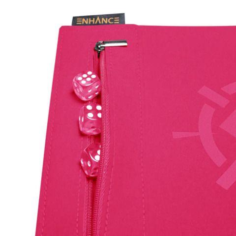 ENHANCE Tabletop Roll on a Scroll 6-sided Dice and Rolling Mat - Pink