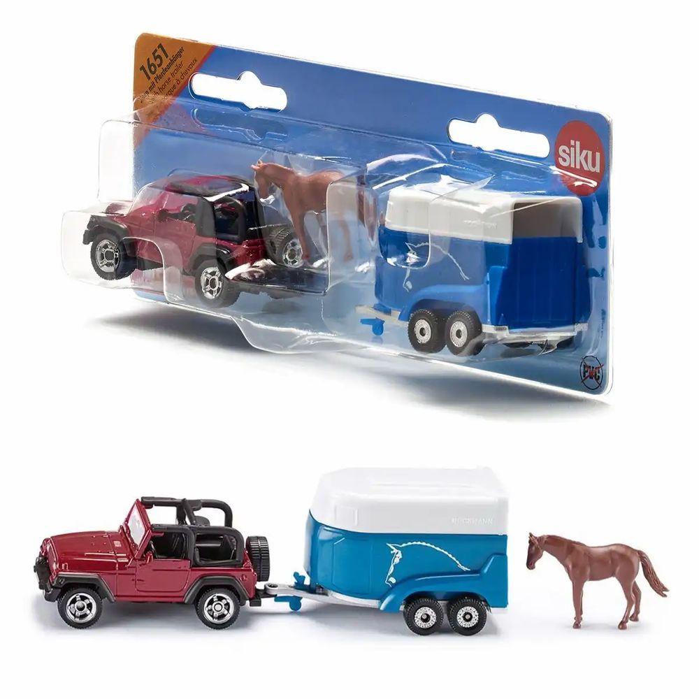 siku Jeep Wrangler mit Pferdeanhänger 1:55