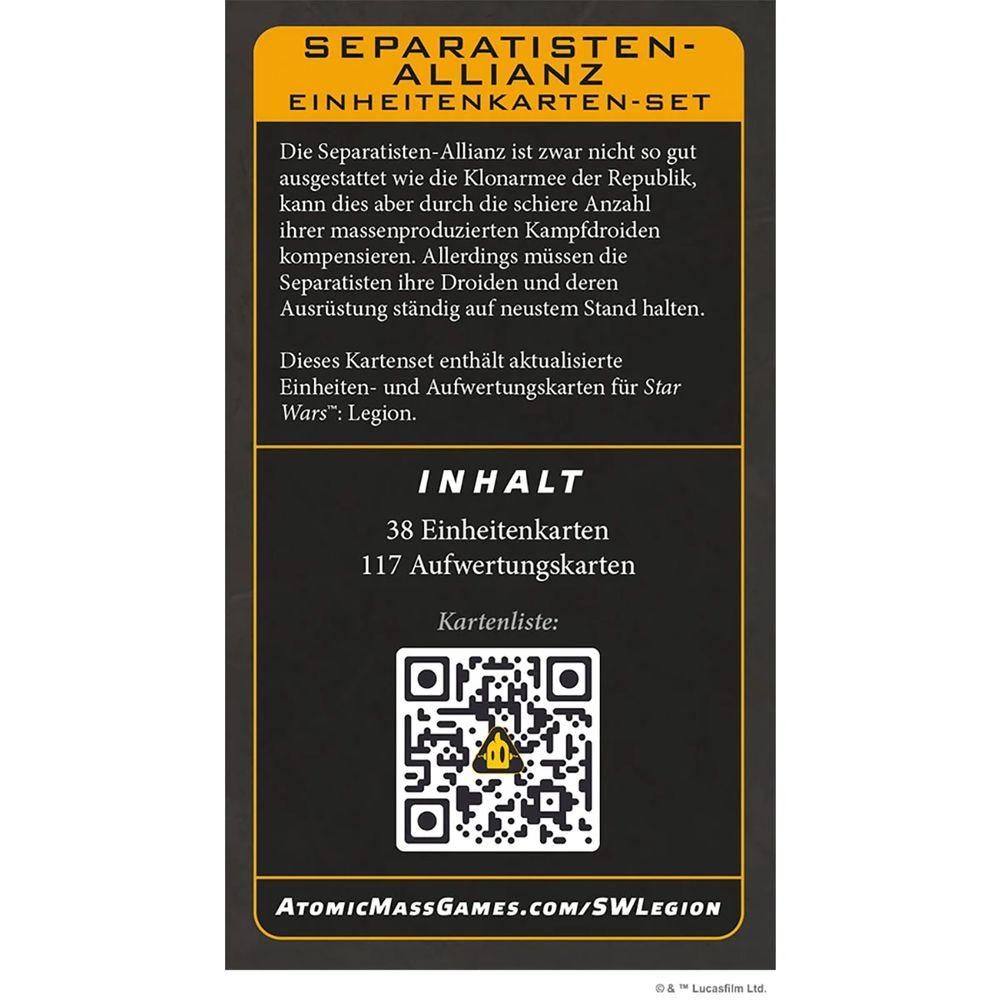 Star Wars: Legion - Separatisten-Allianz Einheitenkarten-Set