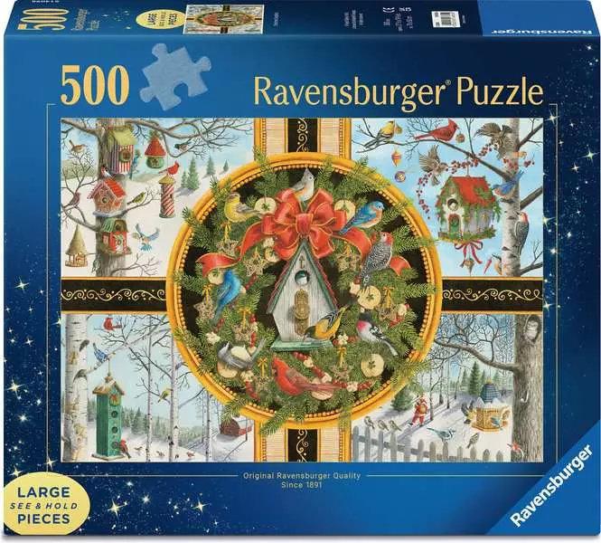 Puzzle 500 Große Teile: Singvögel im Winter