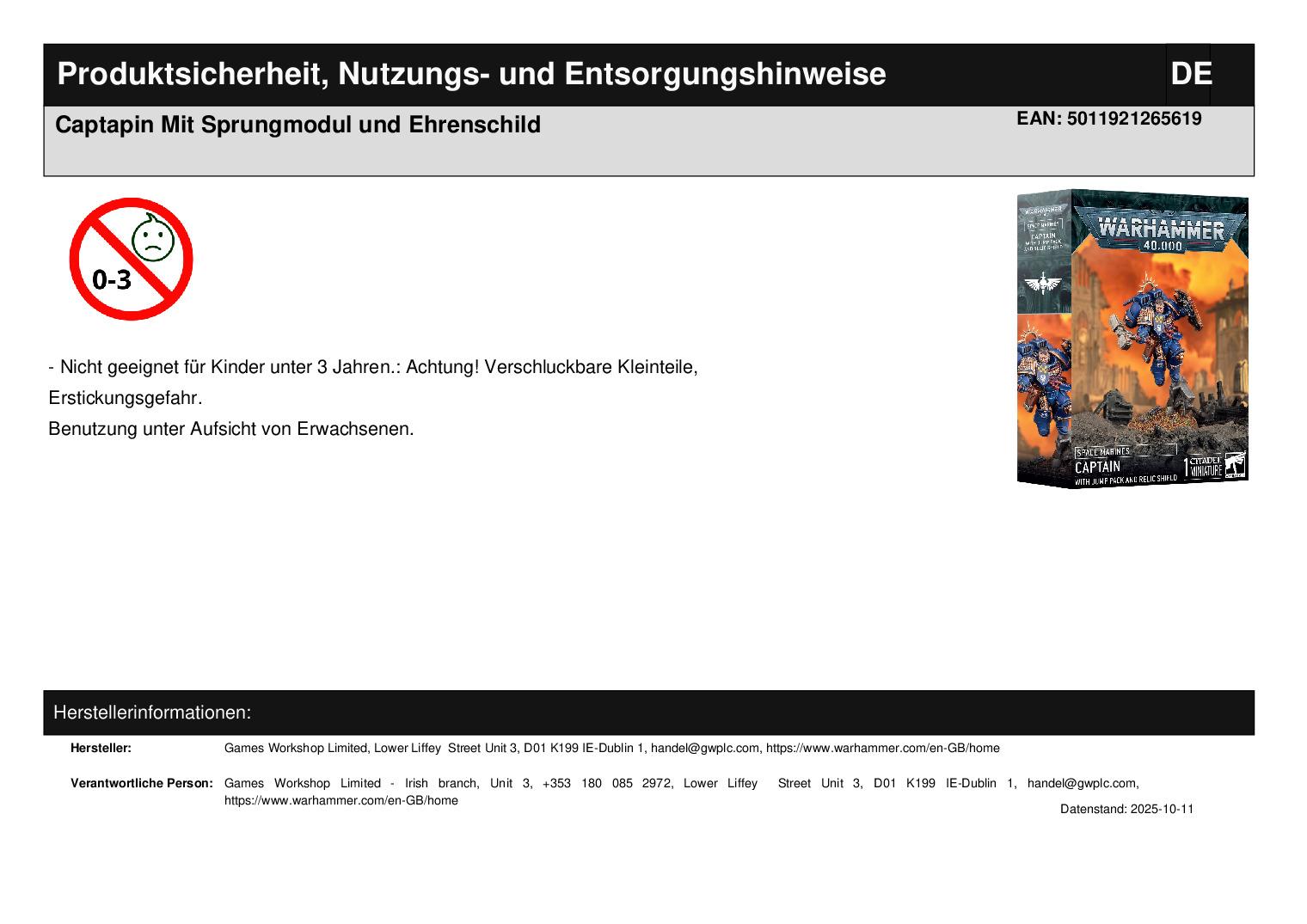 Captapin Mit Sprungmodul und Ehrenschild Captapin Mit Sprungmodul und Ehrenschild