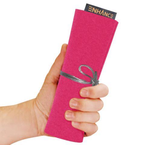 ENHANCE Tabletop Roll on a Scroll 6-sided Dice and Rolling Mat - Pink