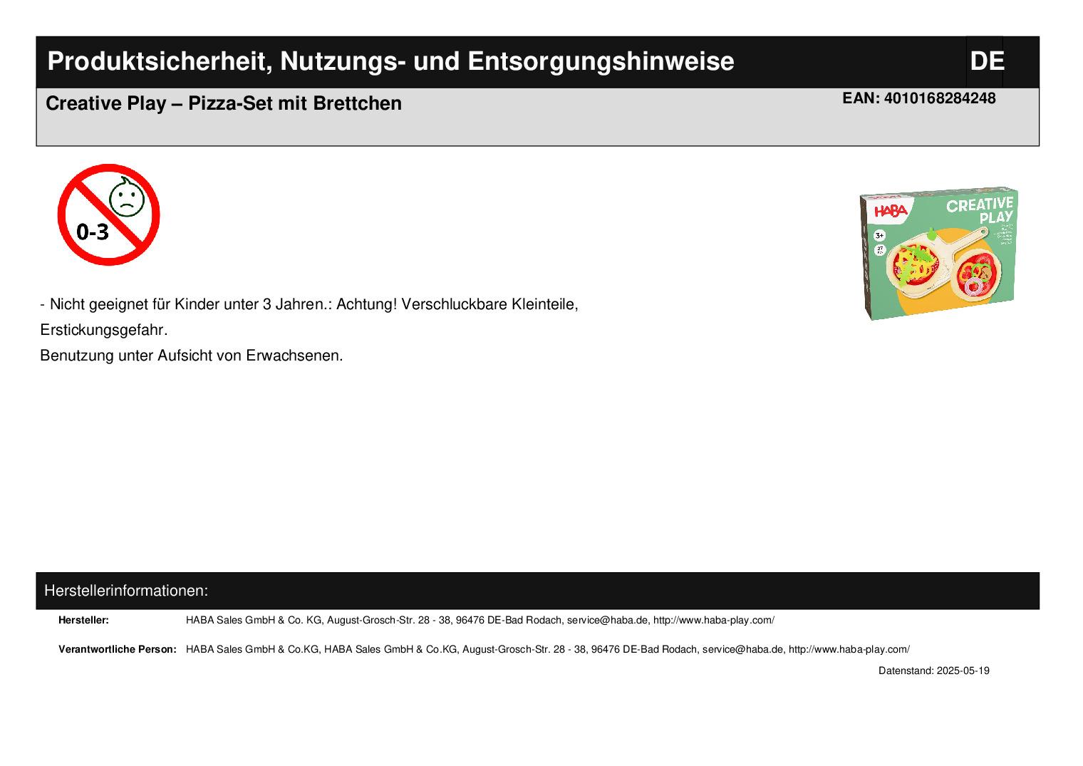 Creative Play - Pizza-Set mit Brettchen