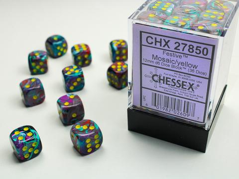 Chessex W6x36 Festive: mosaic / yellow